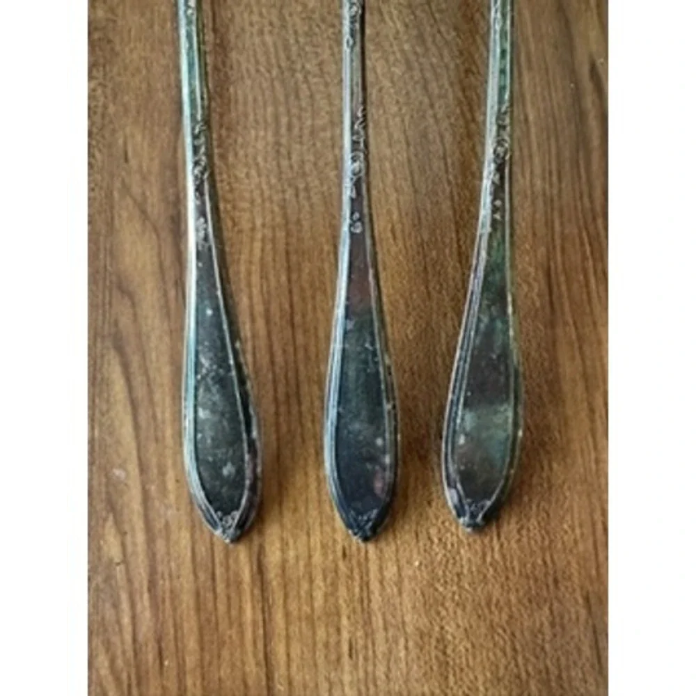 New‎ England Silver Plate Iced Tea Spoons Long Handle Drink Stirrers Set of 3